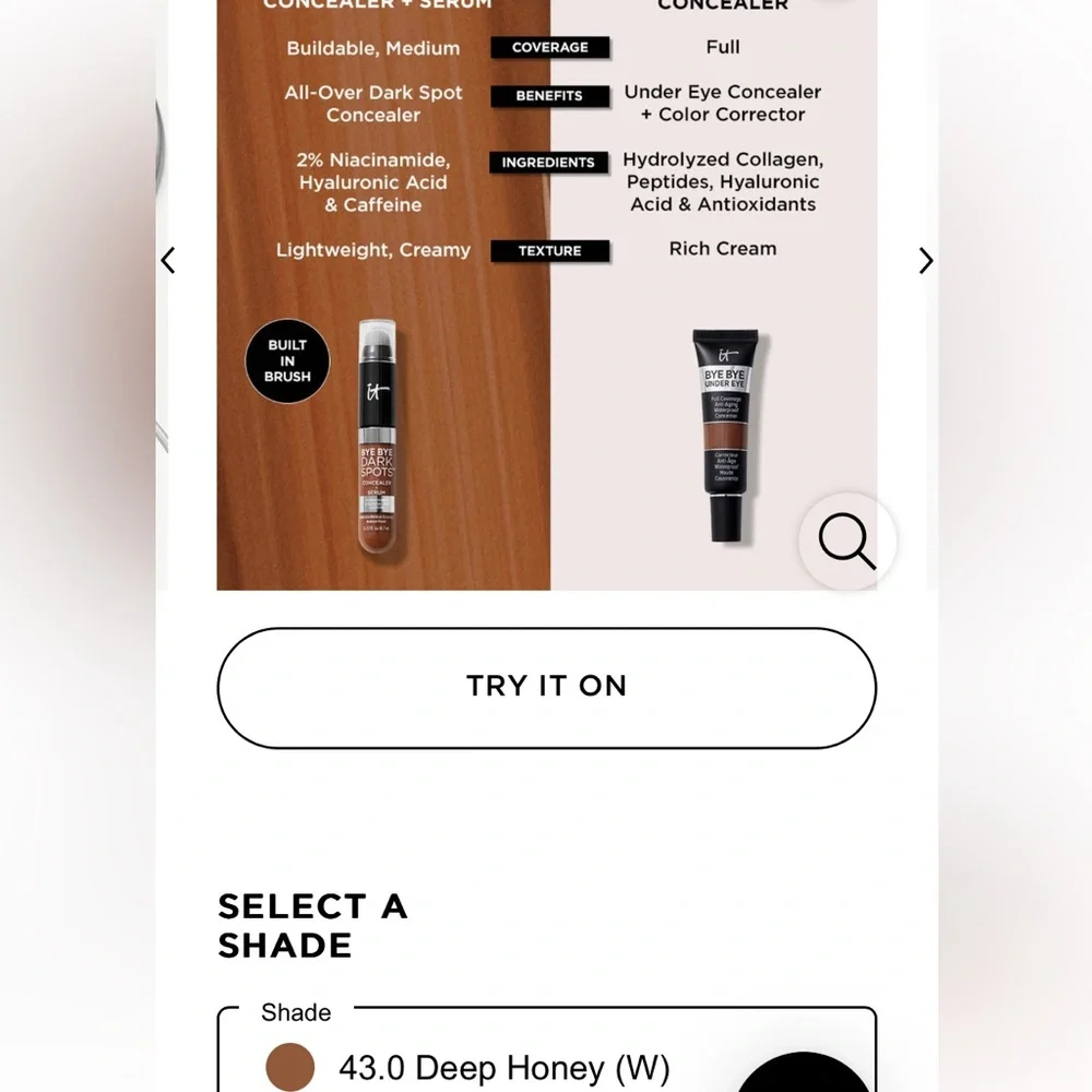 It BYE BYE UNDER EYE . Full Coverage Anti Aging Waterproof Concealer